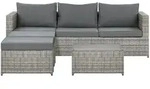 Beliani Lounge, Grau, Kunststoff, 5-Sitzer, L-Form, Loungem&ouml;bel,...