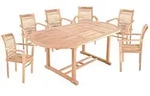 Deluke Garten-Sitzgruppe, Teak, Holz, 7, Gartenm&ouml;bel, Gartenm&ouml;bel-Sets