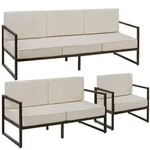 tectake Garten-Loungeset, Braun, Beige, Kunststoff, Loungem&ouml;bel, Gartenlounge-Sets