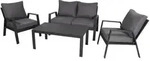 Deluke Gartenloungeset, Grau, Kunststoff, 4, Loungem&ouml;bel, Gartenlounge-Sets