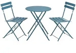 [en.casa] Balkon-Set, T&uuml;rkis, Metall, 3-teilig, 2-Sitzer, rund, Balkonm&ouml;bel,