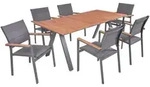 Deluke Garten-Sitzgruppe, Hellbraun, Holz, 7, Gartenm&ouml;bel, Gartenm&ouml;bel-Sets