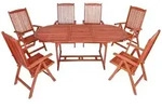 Deluke Garten-Sitzgruppe, Braun, Holz, 7, Gartenm&ouml;bel, Gartenm&ouml;bel-Sets
