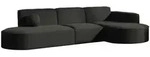 Fun M&ouml;bel Ecksofa, Anthrazit, Holzwerkstoff, 296x78x165 cm, Loungem&ouml;bel,