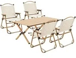 casa.pro Gartenm&ouml;bel-Set, Beige, Textil, Metall, 5-teilig, 4-Sitzer, Gartenm&ouml;bel,