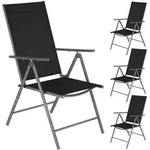 tectake Gartenstuhl, Anthrazit, Metall, 54.5x107.5x65 cm, Gartenm&ouml;bel,