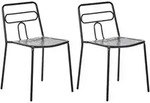 Beliani Gartenstuhl, Schwarz, Metall, 48x78x48 cm, Gartenm&ouml;bel, Gartenst&uuml;hle,