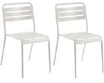 Beliani Gartenstuhl, Beige, Metall, 38x80x54 cm, Gartenm&ouml;bel, Gartenst&uuml;hle,