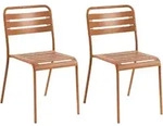 Beliani Gartenstuhl, Braun, Metall, 38x80x54 cm, Gartenm&ouml;bel, Gartenst&uuml;hle,