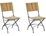 Beliani Gartenstuhl, Hellbraun, Holz, 45x89x42 cm, Gartenm&ouml;bel, Gartenst&uuml;hle,