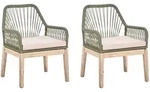 Beliani Gartenstuhl, Gr&uuml;n, Braun, Beige, Holz, 64x89x71 cm, Gartenm&ouml;bel,