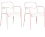 Beliani Gartenstuhl, Pink, Kunststoff, 57x80x57 cm, Gartenm&ouml;bel, Gartenst&uuml;hle,