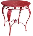 DanDiBo Gartentisch, Rot, Metall, 75x73x75 cm, Gartenm&ouml;bel, Gartentische,