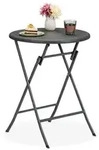 Relaxdays Gartentisch, Grau, Kunststoff, Metall, 60x75x60 cm, Gartenm&ouml;bel,