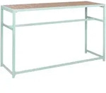 Beliani Garten-Bartisch, Hellgr&uuml;n, Metall, 2-Sitzer, Rechteckig, 50x90x150 cm,