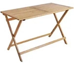 Beliani Gartentisch, Hellbraun, Holz, rechteckig, 60x75x120 cm, Gartenm&ouml;bel,