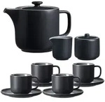 Ritzenhoff Breker Teeservice, Schwarz, Keramik, 100-teilig, 2x2x2 cm, Essen &