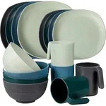 Kombiservice, Mehrfarbig, Kunststoff, 24x7.6x24 cm, Essen & Trinken, Geschirr,