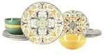 Creatable Tafelservice Giardini, Mehrfarbig, Keramik, 12-teilig, Essen & Trinken,