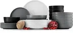 Konsimo&reg; Kombiservice, Wei&szlig;, Grau, Schwarz, Keramik, 24-teilig, Uni, Rund, 27x2x27