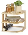Relaxdays Eckregal, Hellbraun, Holz, 27x24x25.5 cm, Wohnzimmer, Regale, Eckregale
