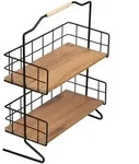 [en.casa] Tischregal, Braun, Schwarz, Holzwerkstoff, Metall, Holz Optik,...