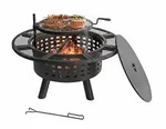 Relaxdays Feuerschale, Schwarz, Metall, 91.5x73x91.5 cm, Freizeit,...