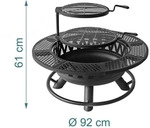 Relaxdays Feuerschale, Schwarz, Metall, 92x61x92 cm, Freizeit, Campingzubeh&ouml;r,