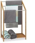 Relaxdays Handtuchst&auml;nder, Hellbraun, Holz, Metall, 51x85x31 cm, Badaccessoires,