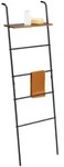 Relaxdays Handtuchleiter, Schwarz, Metall, Holzwerkstoff, Kunststoff,...