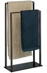 Relaxdays Handtuchst&auml;nder, Dunkelbraun, Metall, Glas, 45x80x20 cm, Badaccessoires,