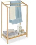 Relaxdays Handtuchst&auml;nder, Hellbraun, Holz, 52.5x86x32 cm, Badaccessoires,