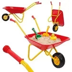 Relaxdays Kinderschubkarre, Rot, Metall, Kunststoff, 74x43x36 cm, Outdoor...