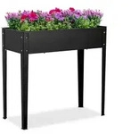 Relaxdays Hochbeet, Schwarz, Metall, 85x80x40 cm, Gartenzubeh&ouml;r, Hochbeete