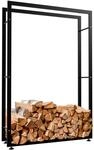 CLP Kaminholzregal, Schwarz, Metall, 100x150x25 cm, Kleinm&ouml;bel, Kamine & Zubeh&ouml;r,