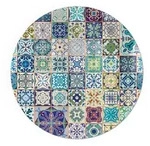 Tulup Glasplatte, Blau, Glas, Rund, 100x100x0.4 cm, Kleinm&ouml;bel, Kamine &...