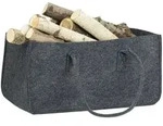 Relaxdays Kaminholztasche, Anthrazit, Textil, 25x25x50 cm, Kleinm&ouml;bel, Kamine &