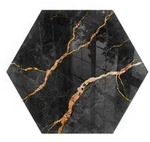 Tulup Glasplatte, Schwarz, Glas, Sechseckig, 40x40x0.4 cm, Kleinm&ouml;bel, Kamine &