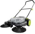 Outsunny Handkehrmaschine, Grau, Kunststoff, 24 L, 69x93x118 cm, Gartenzubeh&ouml;r,