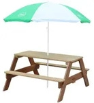 Kinder-Gartenset, Gr&uuml;n, Wei&szlig;, Braun, Holz, Hemlocktanne, 97.7x48.7x95 cm, CE,...