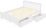 Okwish Doppelbett, Wei&szlig;, Holz, 140x200 cm, Kinderzimmer & Jugendzimmer,