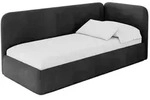 Altdecor Einzellbett, Schwarz, Textil, 90x200 cm, Kinderzimmer & Jugendzimmer,