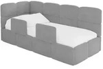 Altdecor Einzellbett, Greige, Textil, 100x200 cm, Kinderzimmer & Jugendzimmer,