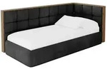 Altdecor Einzellbett, Schwarz, Textil, 90x200 cm, Kinderzimmer & Jugendzimmer,