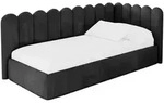 Altdecor Einzellbett, Schwarz, Textil, 90x200 cm, Kinderzimmer & Jugendzimmer,