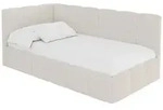 Altdecor Einzelbett, Hellbraun, Textil, Ottomane rechts,L-Form, 100x200 cm,
