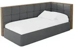 Altdecor Einzellbett, Graphit, Textil, 80x200 cm, Kinderzimmer & Jugendzimmer,