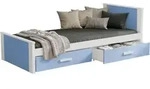Mirjan24 Jugendbett, Wei&szlig;, Blau, Holz, Kiefer, 2 Schubladen, Rechteckig,...