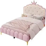 Stilvora Polsterbett, Rosa, Metall, 140x200 cm, Kinderzimmer & Jugendzimmer,