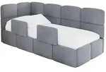 Altdecor Einzellbett, Grau, Textil, 100x200 cm, Kinderzimmer & Jugendzimmer,